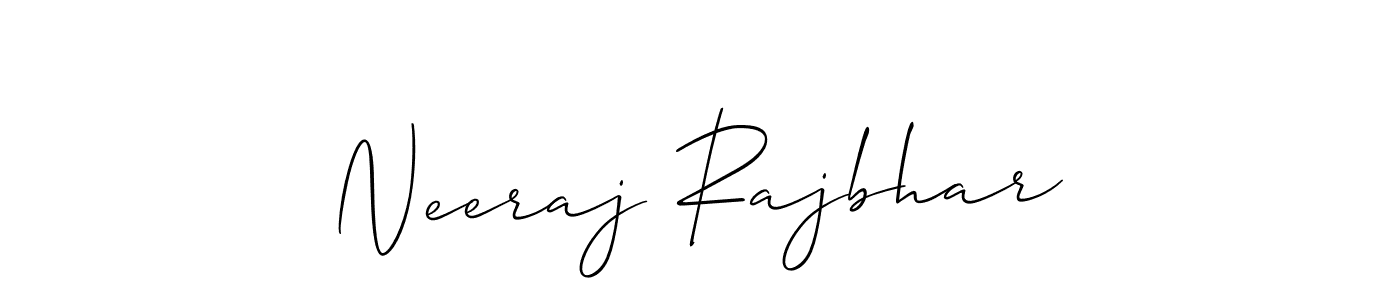 Use a signature maker to create a handwritten signature online. With this signature software, you can design (Allison_Script) your own signature for name Neeraj Rajbhar. Neeraj Rajbhar signature style 2 images and pictures png