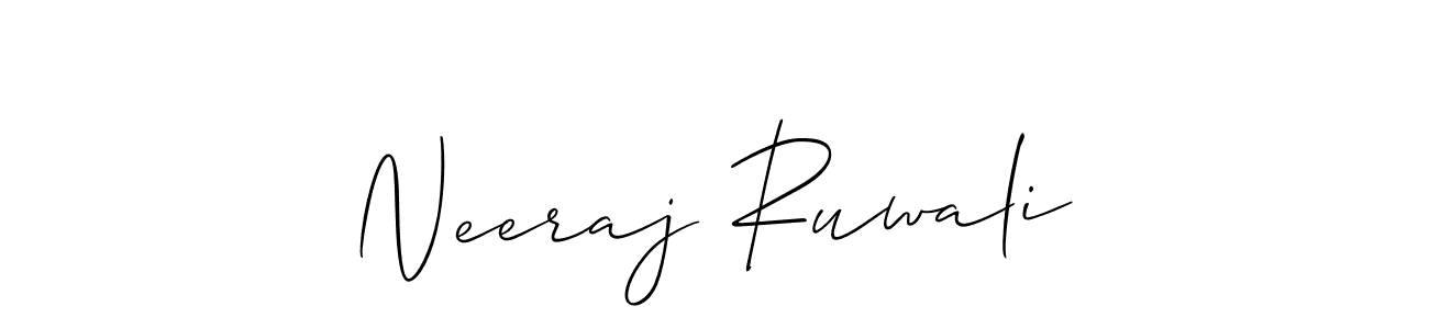 Create a beautiful signature design for name Neeraj Ruwali. With this signature (Allison_Script) fonts, you can make a handwritten signature for free. Neeraj Ruwali signature style 2 images and pictures png