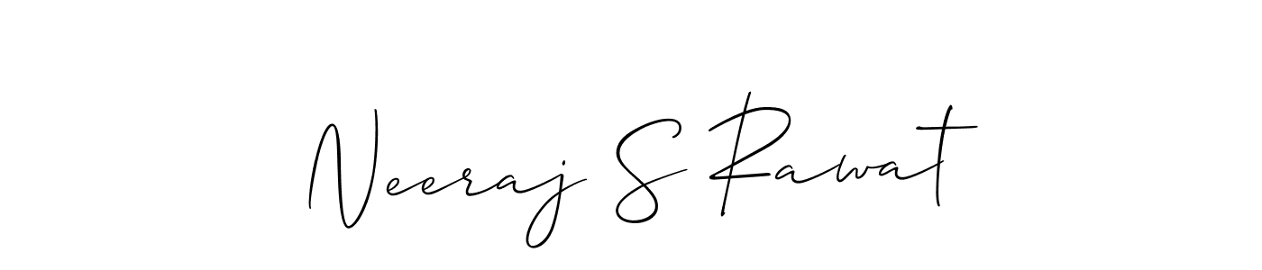 The best way (Allison_Script) to make a short signature is to pick only two or three words in your name. The name Neeraj S Rawat include a total of six letters. For converting this name. Neeraj S Rawat signature style 2 images and pictures png