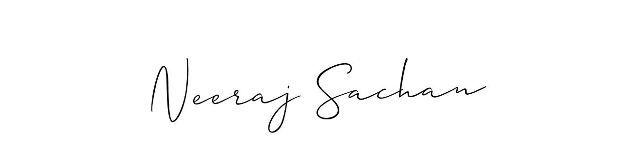 How to make Neeraj Sachan signature? Allison_Script is a professional autograph style. Create handwritten signature for Neeraj Sachan name. Neeraj Sachan signature style 2 images and pictures png