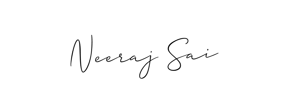 Also You can easily find your signature by using the search form. We will create Neeraj Sai name handwritten signature images for you free of cost using Allison_Script sign style. Neeraj Sai signature style 2 images and pictures png