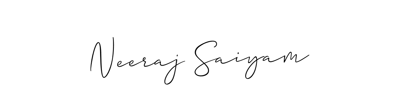 The best way (Allison_Script) to make a short signature is to pick only two or three words in your name. The name Neeraj Saiyam include a total of six letters. For converting this name. Neeraj Saiyam signature style 2 images and pictures png