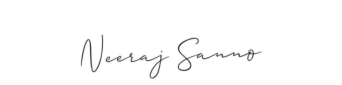 Create a beautiful signature design for name Neeraj Sanno. With this signature (Allison_Script) fonts, you can make a handwritten signature for free. Neeraj Sanno signature style 2 images and pictures png