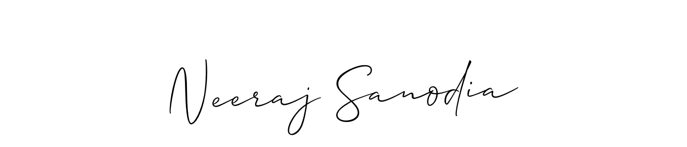 Design your own signature with our free online signature maker. With this signature software, you can create a handwritten (Allison_Script) signature for name Neeraj Sanodia. Neeraj Sanodia signature style 2 images and pictures png