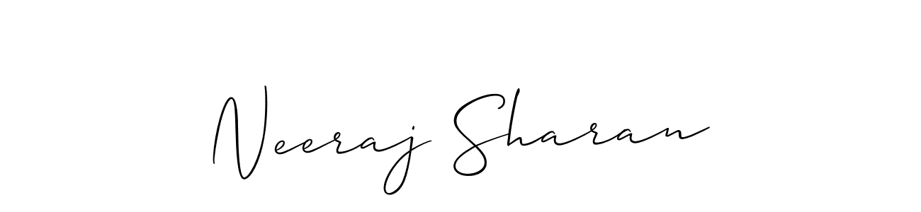 How to make Neeraj Sharan name signature. Use Allison_Script style for creating short signs online. This is the latest handwritten sign. Neeraj Sharan signature style 2 images and pictures png