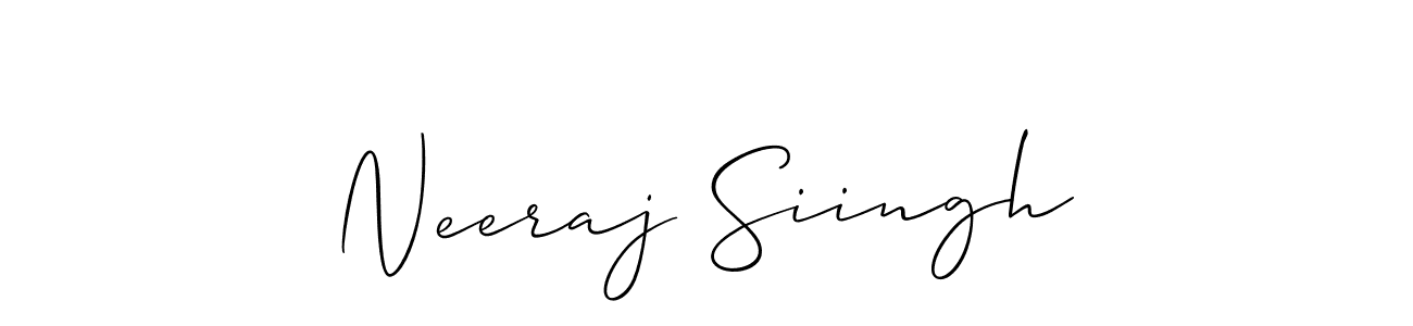 The best way (Allison_Script) to make a short signature is to pick only two or three words in your name. The name Neeraj Siingh include a total of six letters. For converting this name. Neeraj Siingh signature style 2 images and pictures png
