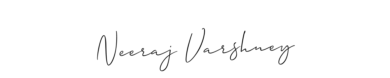 Make a beautiful signature design for name Neeraj Varshney. With this signature (Allison_Script) style, you can create a handwritten signature for free. Neeraj Varshney signature style 2 images and pictures png