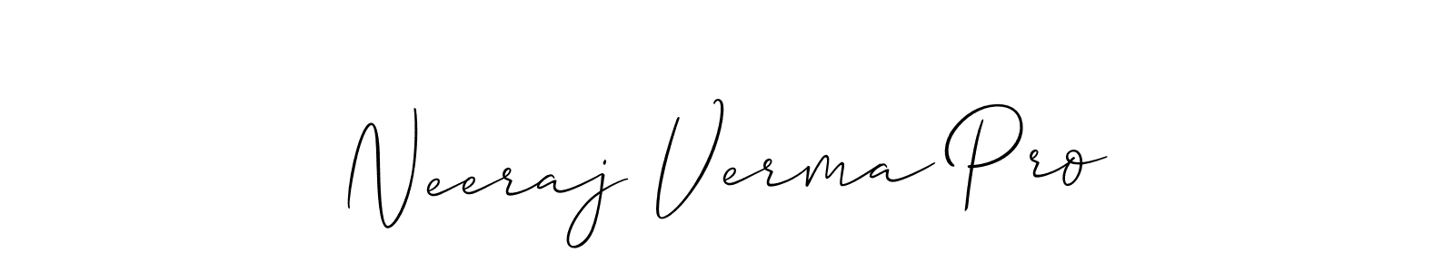 Allison_Script is a professional signature style that is perfect for those who want to add a touch of class to their signature. It is also a great choice for those who want to make their signature more unique. Get Neeraj Verma Pro name to fancy signature for free. Neeraj Verma Pro signature style 2 images and pictures png