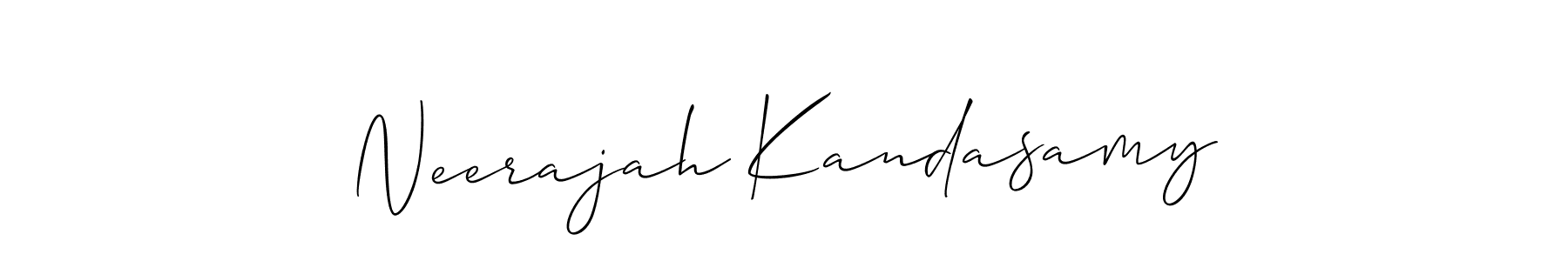 Make a short Neerajah Kandasamy signature style. Manage your documents anywhere anytime using Allison_Script. Create and add eSignatures, submit forms, share and send files easily. Neerajah Kandasamy signature style 2 images and pictures png