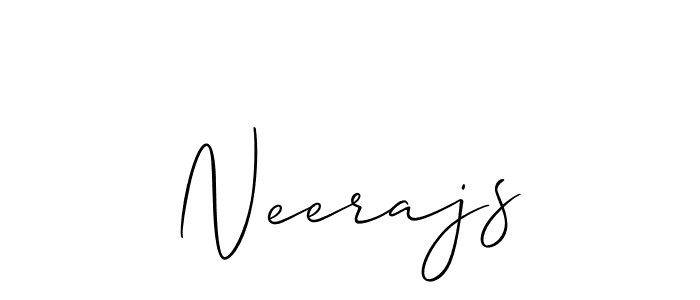 Create a beautiful signature design for name Neerajs. With this signature (Allison_Script) fonts, you can make a handwritten signature for free. Neerajs signature style 2 images and pictures png
