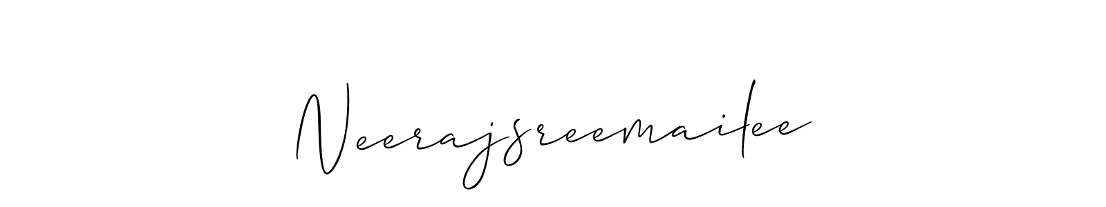 Similarly Allison_Script is the best handwritten signature design. Signature creator online .You can use it as an online autograph creator for name Neerajsreemailee. Neerajsreemailee signature style 2 images and pictures png