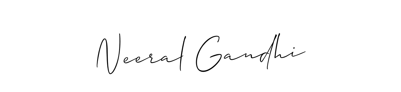 How to make Neeral Gandhi signature? Allison_Script is a professional autograph style. Create handwritten signature for Neeral Gandhi name. Neeral Gandhi signature style 2 images and pictures png