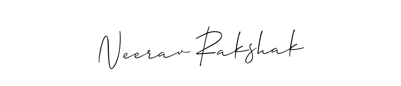How to make Neerav Rakshak signature? Allison_Script is a professional autograph style. Create handwritten signature for Neerav Rakshak name. Neerav Rakshak signature style 2 images and pictures png