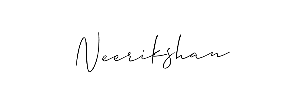 Use a signature maker to create a handwritten signature online. With this signature software, you can design (Allison_Script) your own signature for name Neerikshan. Neerikshan signature style 2 images and pictures png