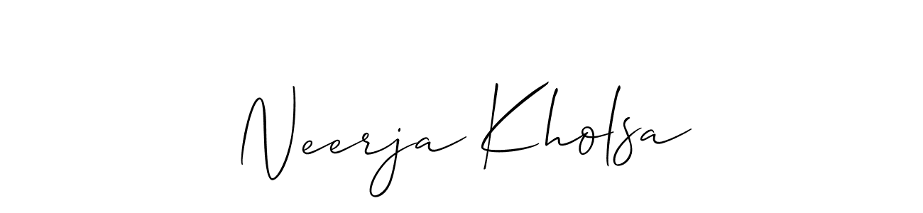 Make a beautiful signature design for name Neerja Kholsa. With this signature (Allison_Script) style, you can create a handwritten signature for free. Neerja Kholsa signature style 2 images and pictures png