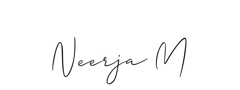 Also You can easily find your signature by using the search form. We will create Neerja M name handwritten signature images for you free of cost using Allison_Script sign style. Neerja M signature style 2 images and pictures png