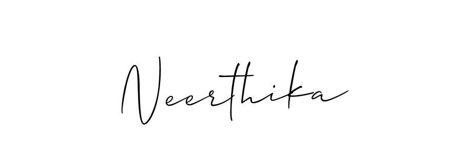 if you are searching for the best signature style for your name Neerthika. so please give up your signature search. here we have designed multiple signature styles  using Allison_Script. Neerthika signature style 2 images and pictures png