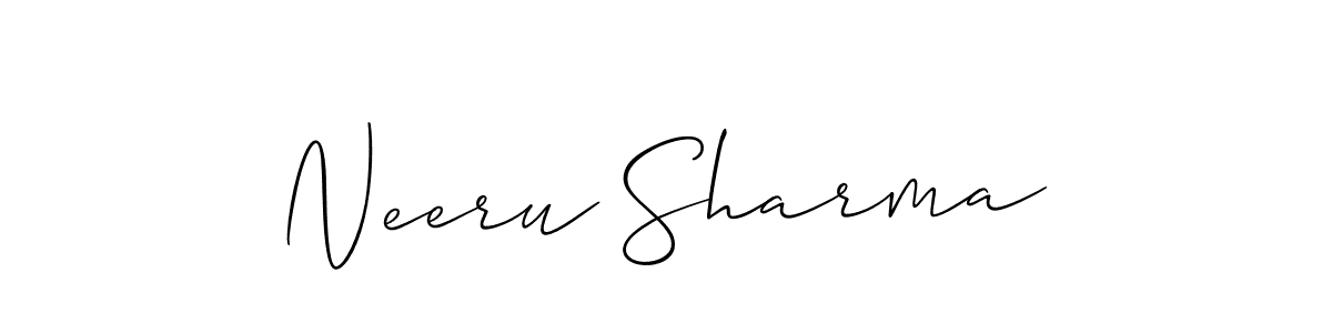 The best way (Allison_Script) to make a short signature is to pick only two or three words in your name. The name Neeru Sharma include a total of six letters. For converting this name. Neeru Sharma signature style 2 images and pictures png