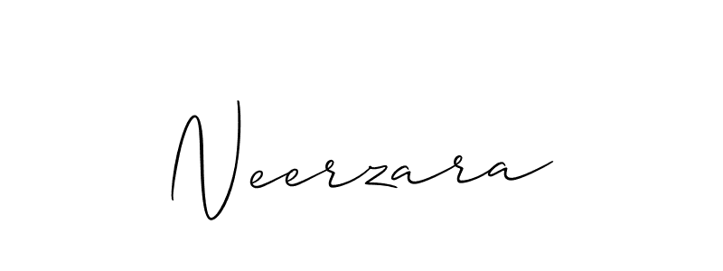 The best way (Allison_Script) to make a short signature is to pick only two or three words in your name. The name Neerzara include a total of six letters. For converting this name. Neerzara signature style 2 images and pictures png