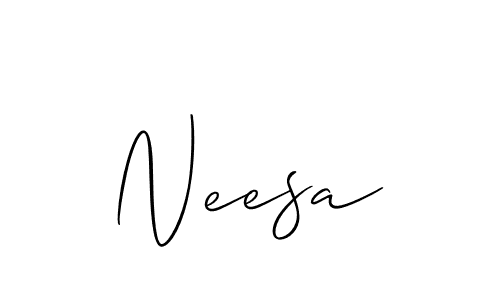 Neesa stylish signature style. Best Handwritten Sign (Allison_Script) for my name. Handwritten Signature Collection Ideas for my name Neesa. Neesa signature style 2 images and pictures png