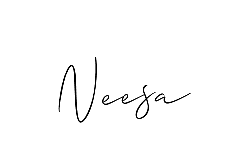 How to make Neesa signature? Allison_Script is a professional autograph style. Create handwritten signature for Neesa name. Neesa signature style 2 images and pictures png