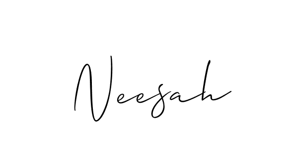 Allison_Script is a professional signature style that is perfect for those who want to add a touch of class to their signature. It is also a great choice for those who want to make their signature more unique. Get Neesah name to fancy signature for free. Neesah signature style 2 images and pictures png