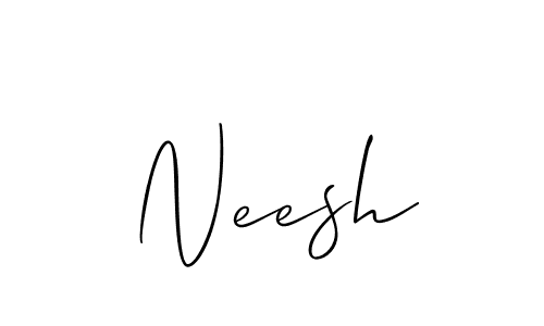 Neesh stylish signature style. Best Handwritten Sign (Allison_Script) for my name. Handwritten Signature Collection Ideas for my name Neesh. Neesh signature style 2 images and pictures png