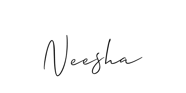 How to make Neesha signature? Allison_Script is a professional autograph style. Create handwritten signature for Neesha name. Neesha signature style 2 images and pictures png