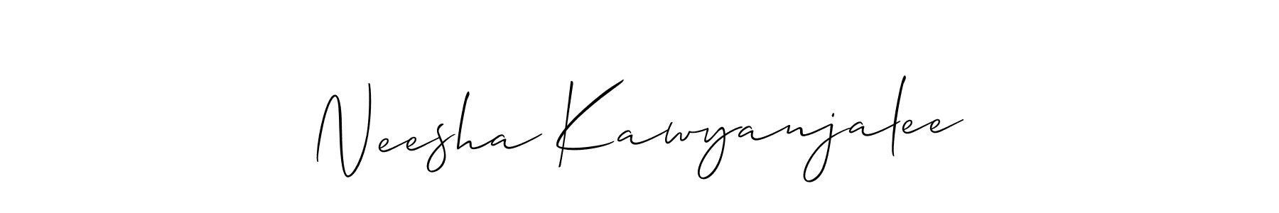 Design your own signature with our free online signature maker. With this signature software, you can create a handwritten (Allison_Script) signature for name Neesha Kawyanjalee. Neesha Kawyanjalee signature style 2 images and pictures png