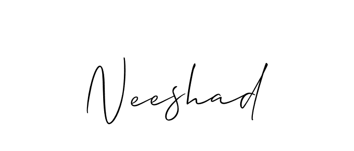 Make a beautiful signature design for name Neeshad. With this signature (Allison_Script) style, you can create a handwritten signature for free. Neeshad signature style 2 images and pictures png