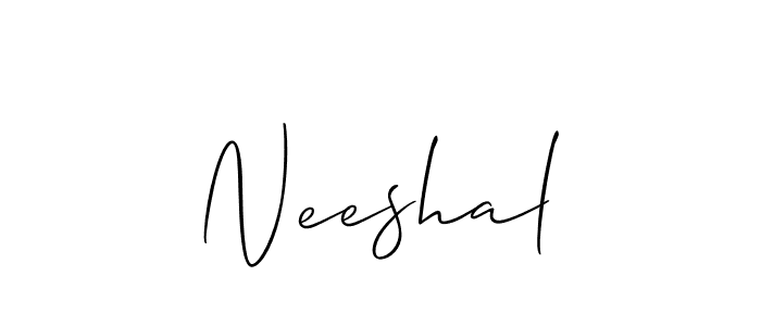 Allison_Script is a professional signature style that is perfect for those who want to add a touch of class to their signature. It is also a great choice for those who want to make their signature more unique. Get Neeshal name to fancy signature for free. Neeshal signature style 2 images and pictures png