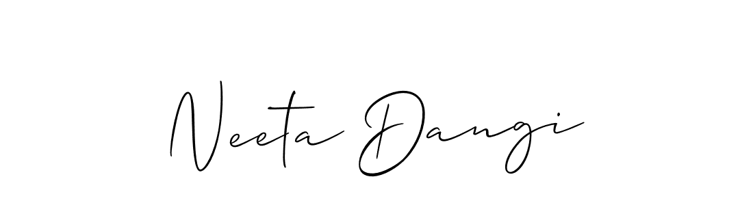 Similarly Allison_Script is the best handwritten signature design. Signature creator online .You can use it as an online autograph creator for name Neeta Dangi. Neeta Dangi signature style 2 images and pictures png