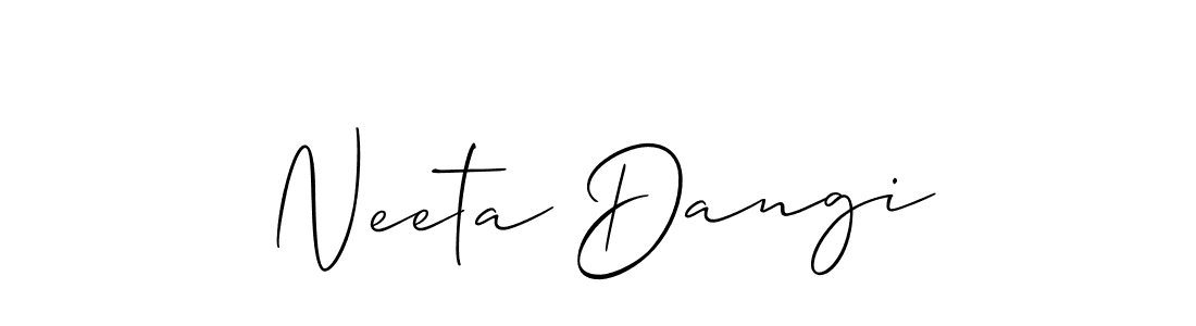 Similarly Allison_Script is the best handwritten signature design. Signature creator online .You can use it as an online autograph creator for name Neeta Dangi. Neeta Dangi signature style 2 images and pictures png