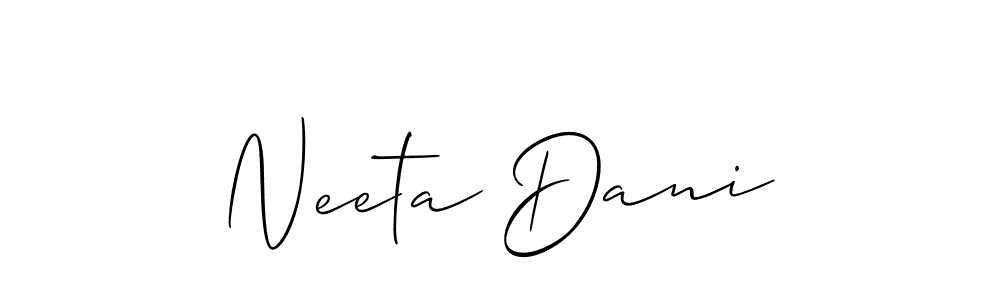 How to make Neeta Dani name signature. Use Allison_Script style for creating short signs online. This is the latest handwritten sign. Neeta Dani signature style 2 images and pictures png