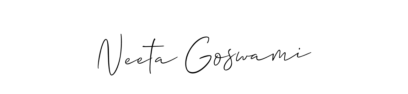 How to Draw Neeta Goswami signature style? Allison_Script is a latest design signature styles for name Neeta Goswami. Neeta Goswami signature style 2 images and pictures png