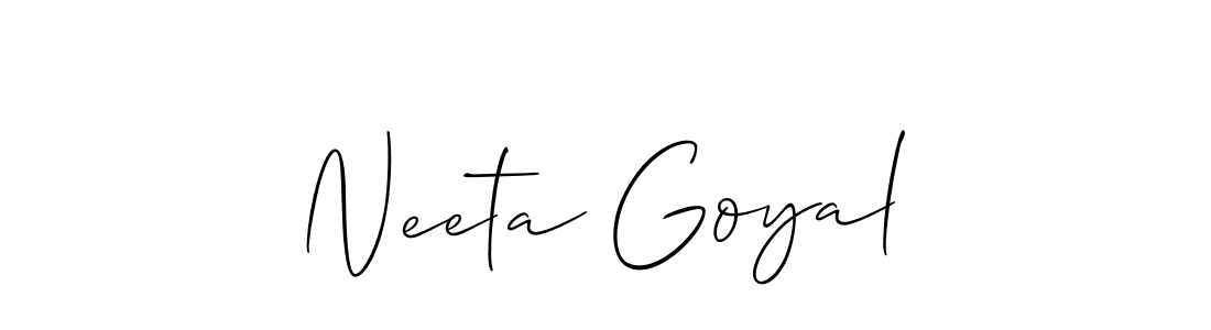 Also we have Neeta Goyal name is the best signature style. Create professional handwritten signature collection using Allison_Script autograph style. Neeta Goyal signature style 2 images and pictures png