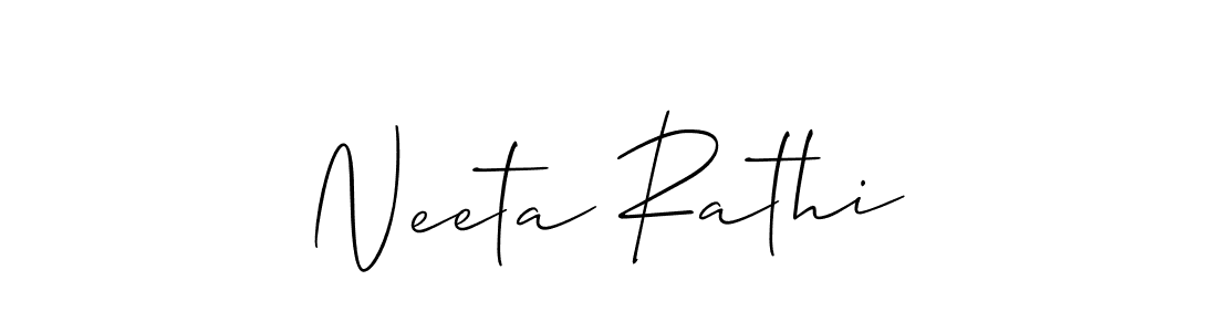 Design your own signature with our free online signature maker. With this signature software, you can create a handwritten (Allison_Script) signature for name Neeta Rathi. Neeta Rathi signature style 2 images and pictures png