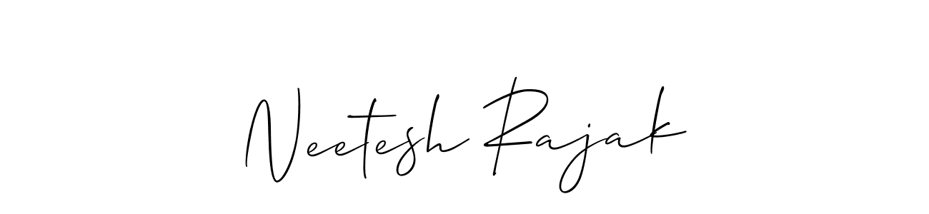 This is the best signature style for the Neetesh Rajak name. Also you like these signature font (Allison_Script). Mix name signature. Neetesh Rajak signature style 2 images and pictures png