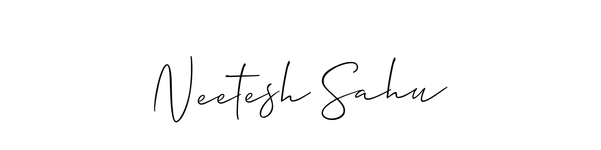 Allison_Script is a professional signature style that is perfect for those who want to add a touch of class to their signature. It is also a great choice for those who want to make their signature more unique. Get Neetesh Sahu name to fancy signature for free. Neetesh Sahu signature style 2 images and pictures png