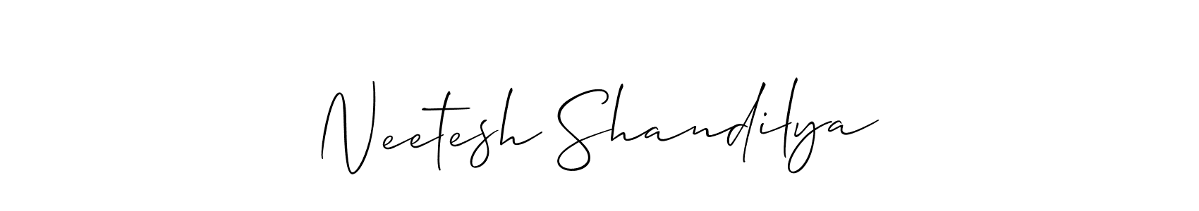 Make a beautiful signature design for name Neetesh Shandilya. With this signature (Allison_Script) style, you can create a handwritten signature for free. Neetesh Shandilya signature style 2 images and pictures png