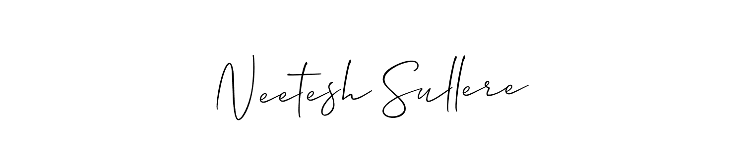 Make a beautiful signature design for name Neetesh Sullere. With this signature (Allison_Script) style, you can create a handwritten signature for free. Neetesh Sullere signature style 2 images and pictures png