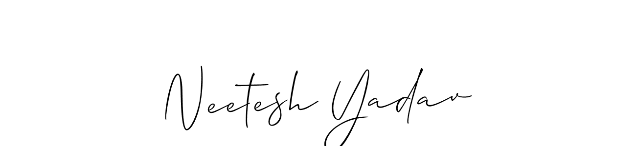 Also You can easily find your signature by using the search form. We will create Neetesh Yadav name handwritten signature images for you free of cost using Allison_Script sign style. Neetesh Yadav signature style 2 images and pictures png