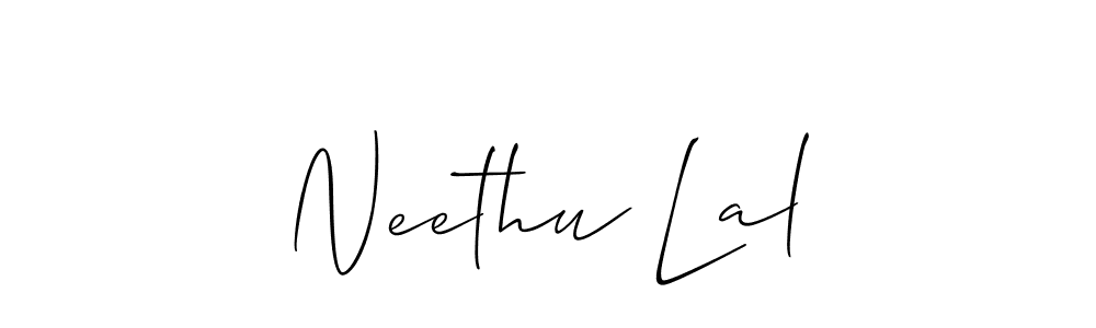 Design your own signature with our free online signature maker. With this signature software, you can create a handwritten (Allison_Script) signature for name Neethu Lal. Neethu Lal signature style 2 images and pictures png