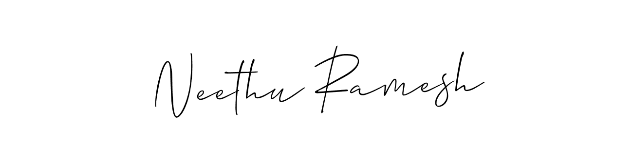 Design your own signature with our free online signature maker. With this signature software, you can create a handwritten (Allison_Script) signature for name Neethu Ramesh. Neethu Ramesh signature style 2 images and pictures png