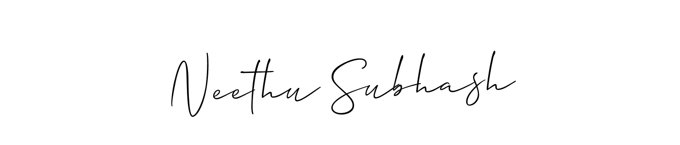 Also You can easily find your signature by using the search form. We will create Neethu Subhash name handwritten signature images for you free of cost using Allison_Script sign style. Neethu Subhash signature style 2 images and pictures png