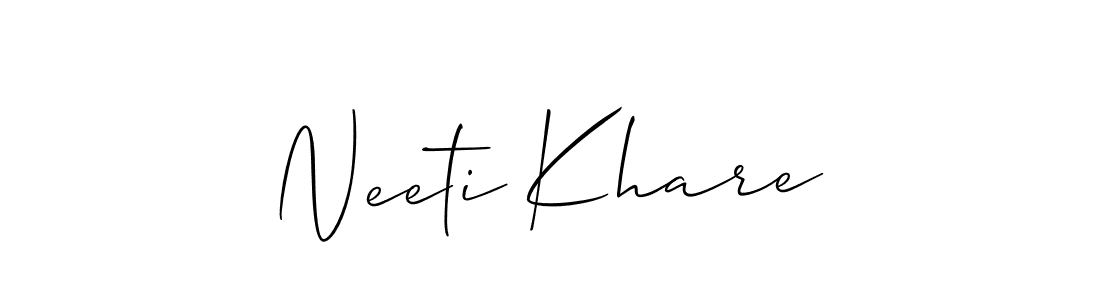 if you are searching for the best signature style for your name Neeti Khare. so please give up your signature search. here we have designed multiple signature styles  using Allison_Script. Neeti Khare signature style 2 images and pictures png