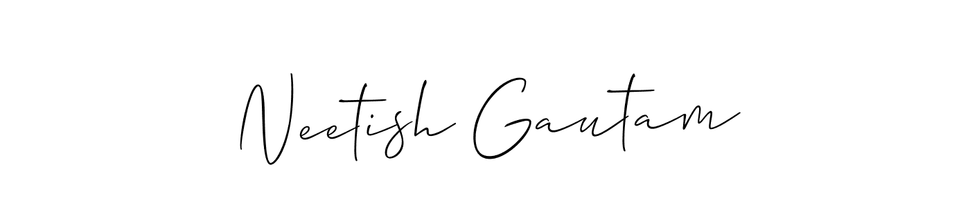 if you are searching for the best signature style for your name Neetish Gautam. so please give up your signature search. here we have designed multiple signature styles  using Allison_Script. Neetish Gautam signature style 2 images and pictures png
