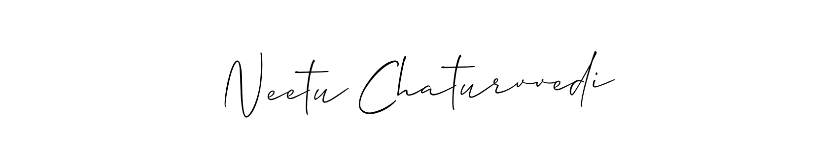 Also You can easily find your signature by using the search form. We will create Neetu Chaturvvedi name handwritten signature images for you free of cost using Allison_Script sign style. Neetu Chaturvvedi signature style 2 images and pictures png