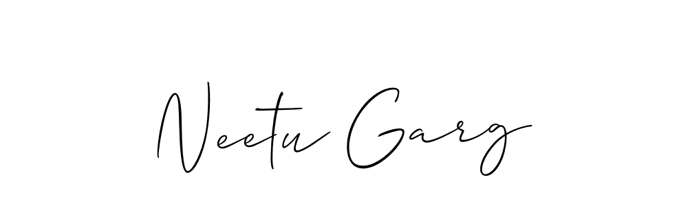 Make a beautiful signature design for name Neetu Garg. With this signature (Allison_Script) style, you can create a handwritten signature for free. Neetu Garg signature style 2 images and pictures png