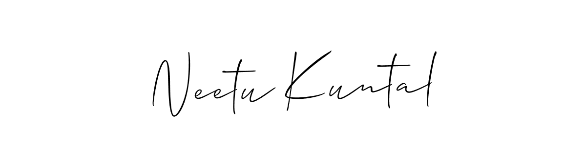 Use a signature maker to create a handwritten signature online. With this signature software, you can design (Allison_Script) your own signature for name Neetu Kuntal. Neetu Kuntal signature style 2 images and pictures png